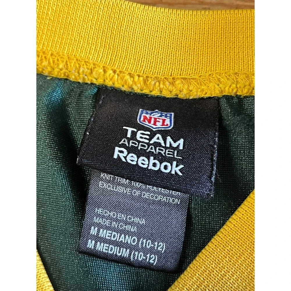 Green Bay Packers Aaron Rodgers Jersey Reebok Youth M 10-12 NFL Green Shirt